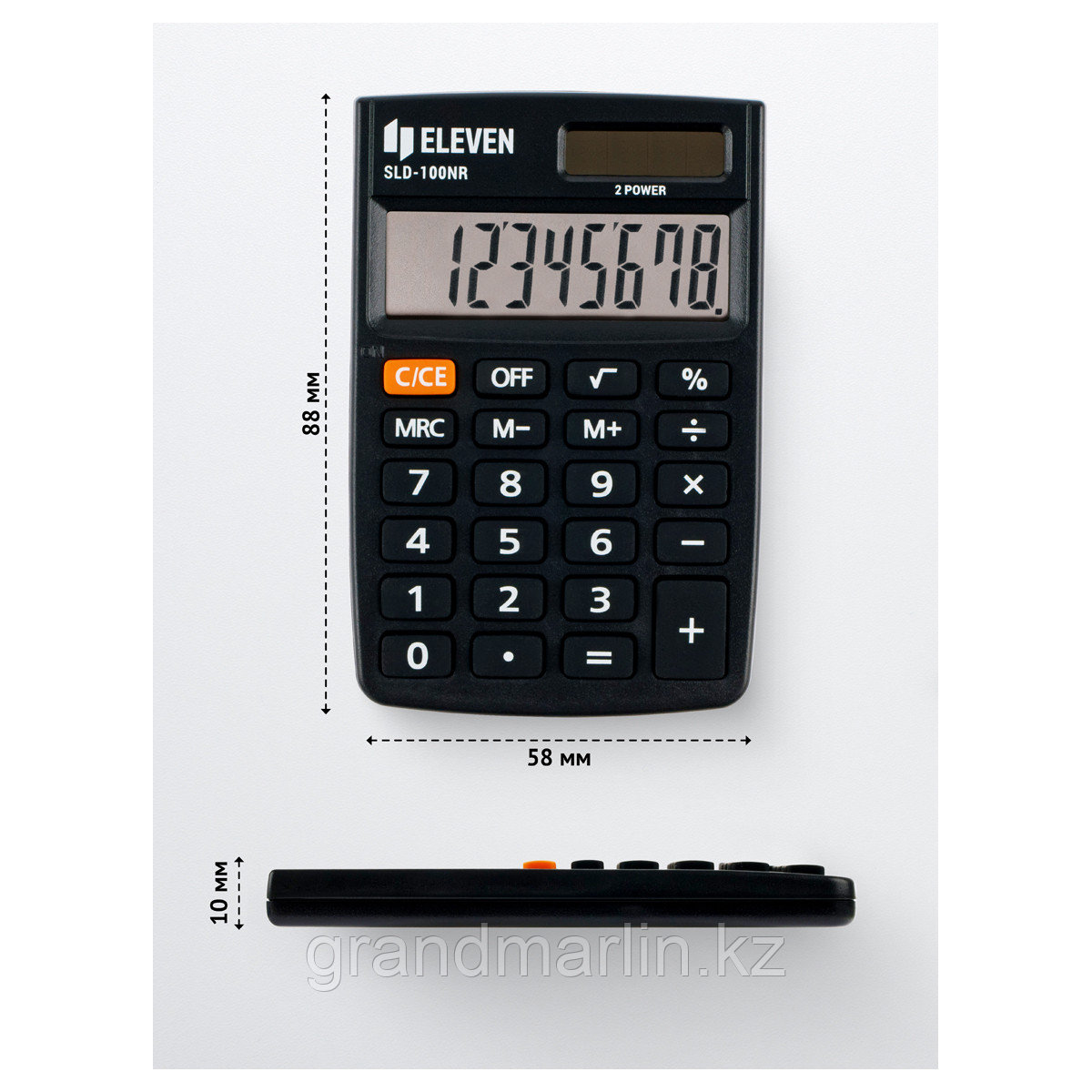 Калькулятор карманный Eleven SLD-100NR, 8 разрядов, двойное питание, 58*88*10мм, черный - фото 4 - id-p107441127