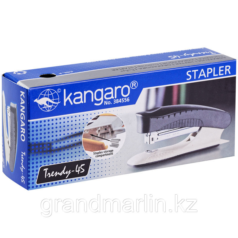 Степлер Kangaro Trendy-45 №24/6, 26/6 до 25л., пластиковый корпус, черный - фото 5 - id-p107441482