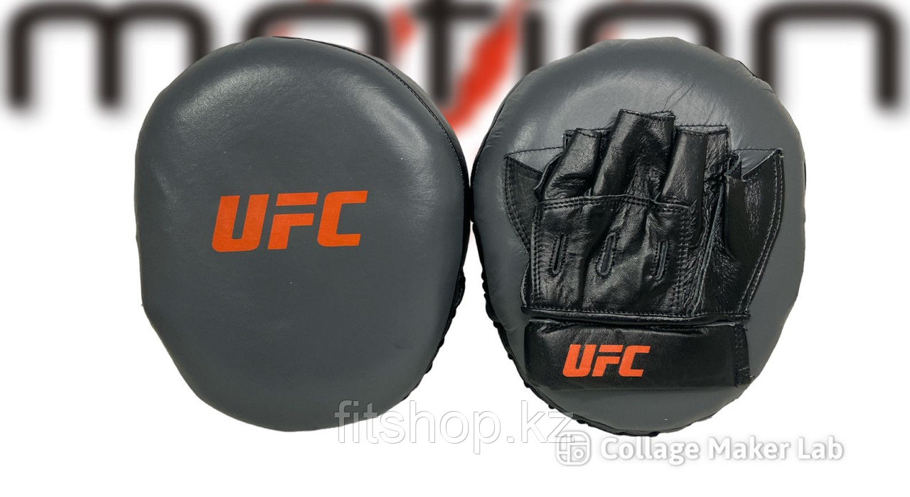 Лапы для бокса UFC  (Натуральная кожа) Цвет черный/красный