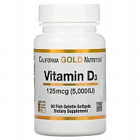 Витамин D3 California Gold Nutrition  125 мкг (5000 МЕ)