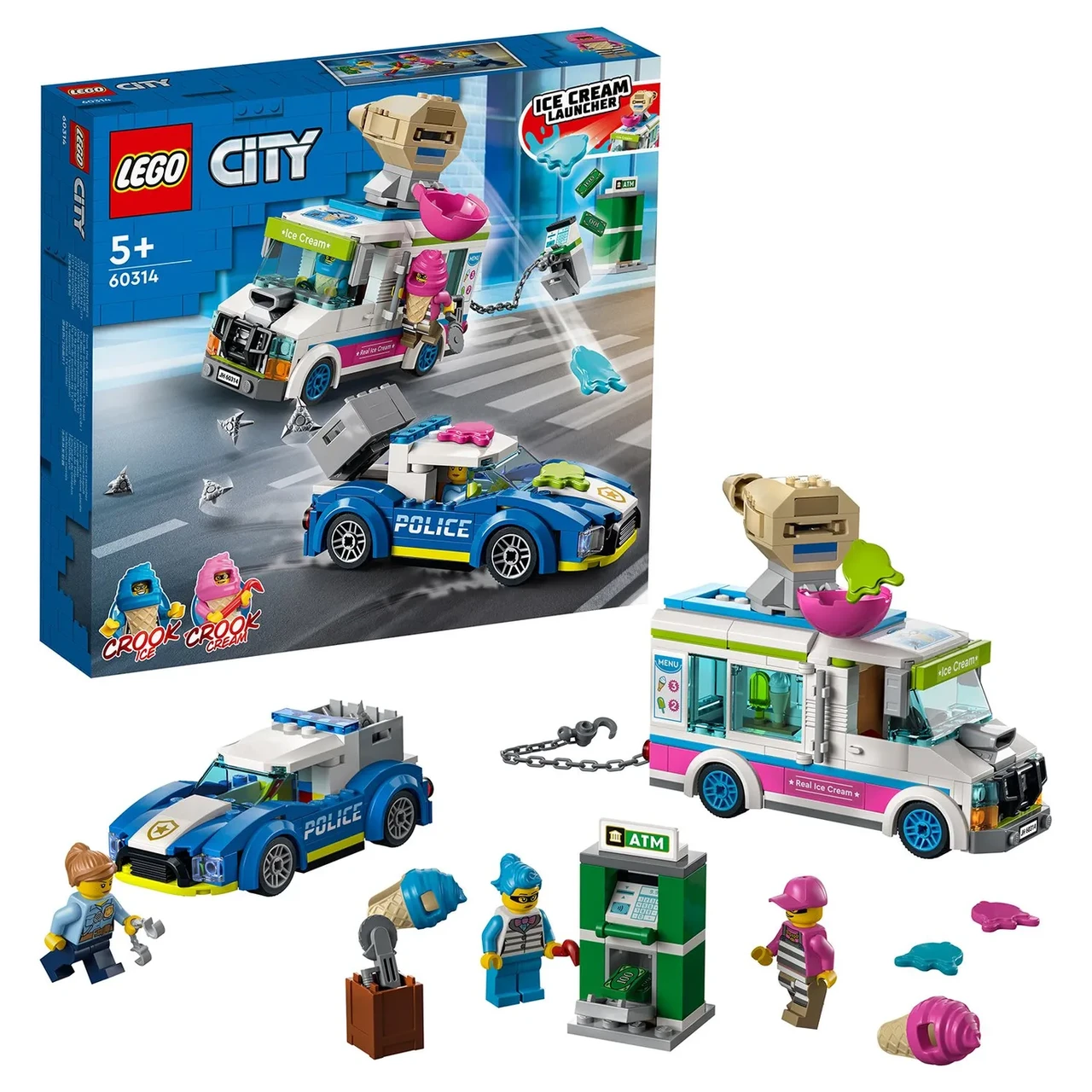 Конструктор LEGO City Погоня полиции за грузовиком с мороженым 60314 - фото 1 - id-p107416778