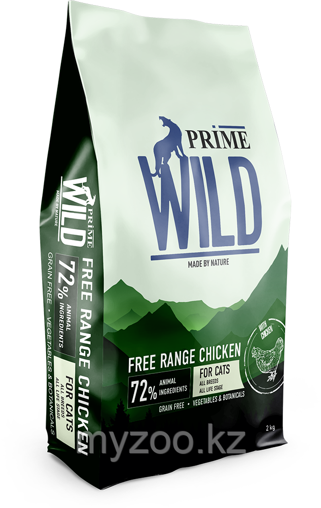 Prime Wild Grain Free для кошек всех возрастов с курицей, 2кг - фото 1 - id-p107457606