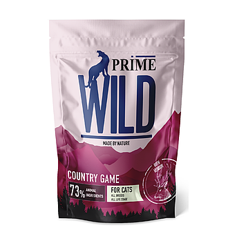 Prime Wild Grain Free для кошек всех возрастов с уткой и олениной, 500гр