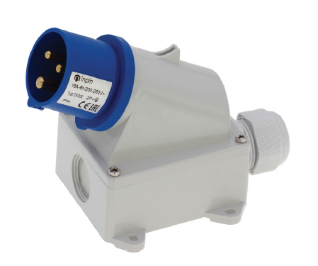CA332 INPIN Вилка настенная 16A/230V/1P+N+E/IP44