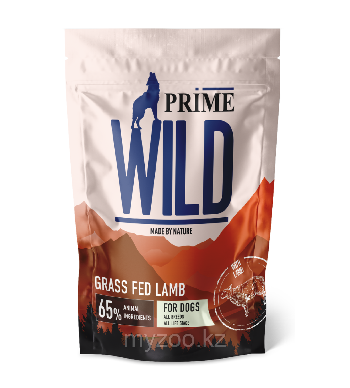 Prime Wild Grain Free для GRASS FED LAMB собак всех возрастов с ягненком, 500гр