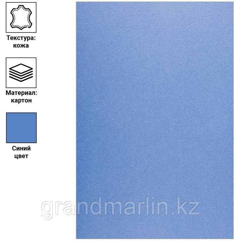 Обложка А4 OfficeSpace "Кожа" 230г/кв.м, синий картон, 100л. - фото 3 - id-p107462999