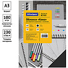 Обложка А3 OfficeSpace "Кожа" 230г/кв.м, черный картон, 100л., фото 2