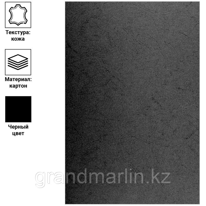 Обложка А3 OfficeSpace "Кожа" 230г/кв.м, черный картон, 100л. - фото 3 - id-p107462993