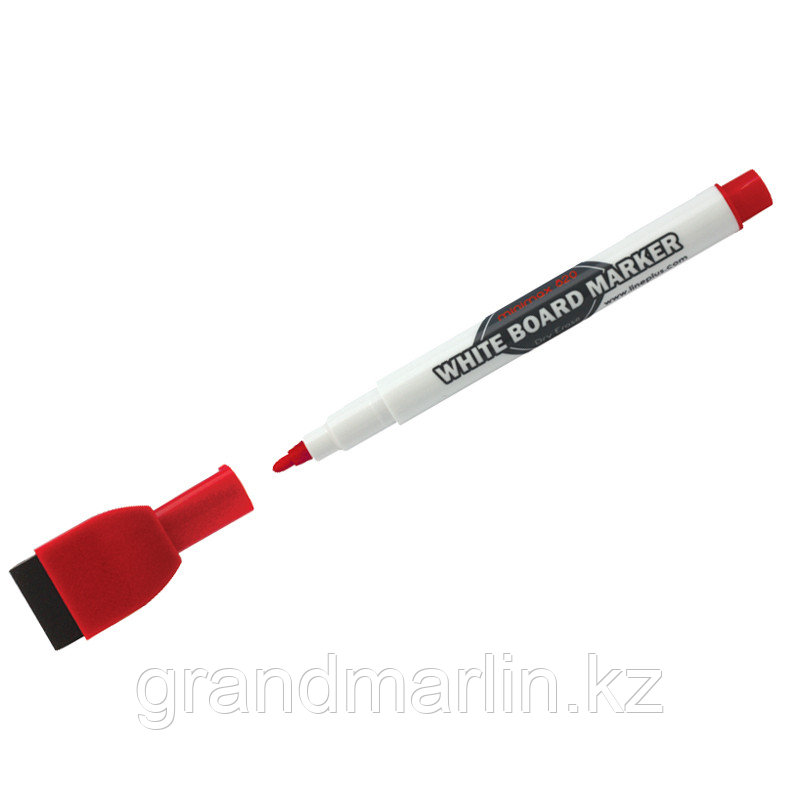 Маркер для белых досок Line Plus "MiniMax-820" красный, пулевидный, 2мм, с магнитом и губкой - фото 1 - id-p107463791