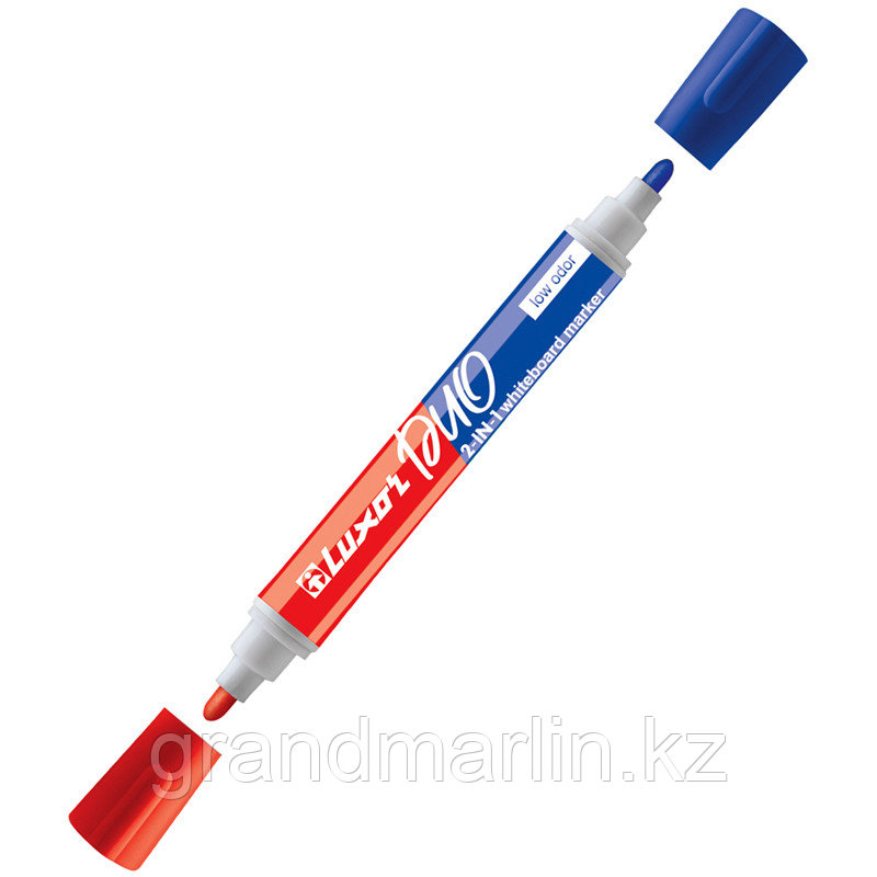 Маркер для белых досок двухсторонний Luxor "Duorite" синий/красный, пулевидный, 1-3мм - фото 2 - id-p105276856