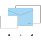 Папка-конверт на кнопке Berlingo "Starlight", А4, 180мкм, прозрачная голубая, индив. ШК, фото 4