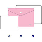 Папка-конверт на кнопке Berlingo "Starlight", А4, 180мкм, прозрачная розовая, индив. ШК, фото 4