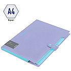 Папка 5 отделений Berlingo "Haze", А4, 600мкм, на кнопке, сиреневая, софт-тач, фото 3