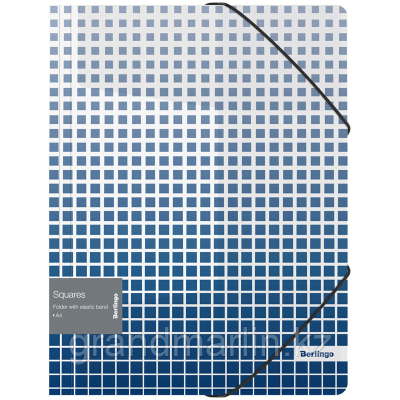 Папка на резинке Berlingo "Squares" А4, 600мкм, с рисунком, фото 1