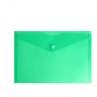 Папка-конверт на кнопке А5, 180 мкм, Calligrata, полупрозрачная, зелёная
