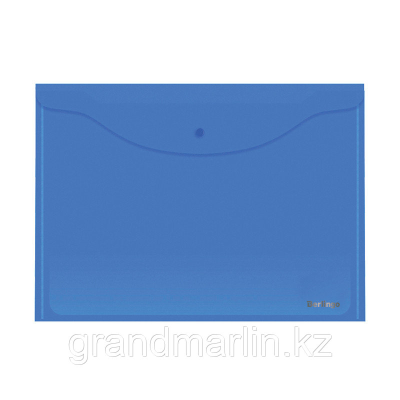 Папка-конверт на кнопке Berlingo А3, 180мкм, синяя, фото 1