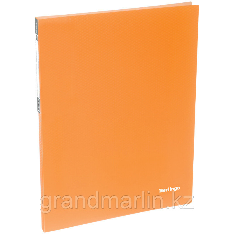 Папка-скоросшиватель с пружинным механизмом Berlingo Neon А4, оранжевый неон - фото 1 - id-p107464379