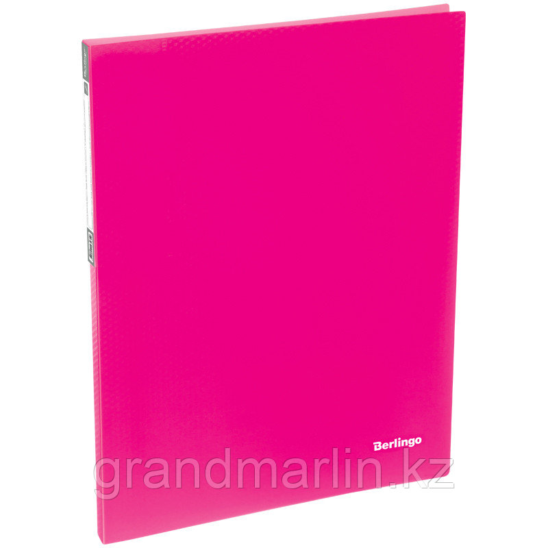 Папка-скоросшиватель с пружинным механизмом Berlingo Neon А4, розовый неон - фото 1 - id-p107464380
