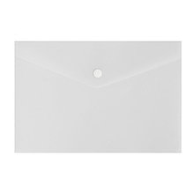 SПапка-конверт на кнопке А5, 180 мкм, Calligrata, полупрозрачная, белая