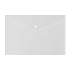 Папка-конверт на кнопке А5, 180 мкм, Calligrata, полупрозрачная, белая