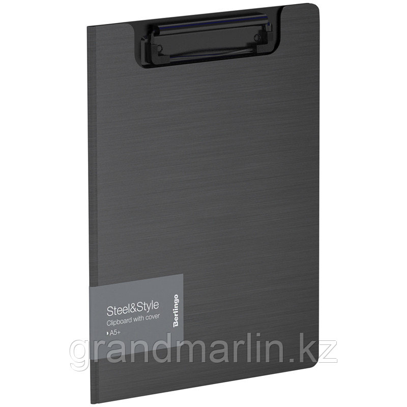 Папка-планшет с зажимом Berlingo "Steel&Style" A5+, 1800мкм, пластик (полифом), черная - фото 1 - id-p107464295