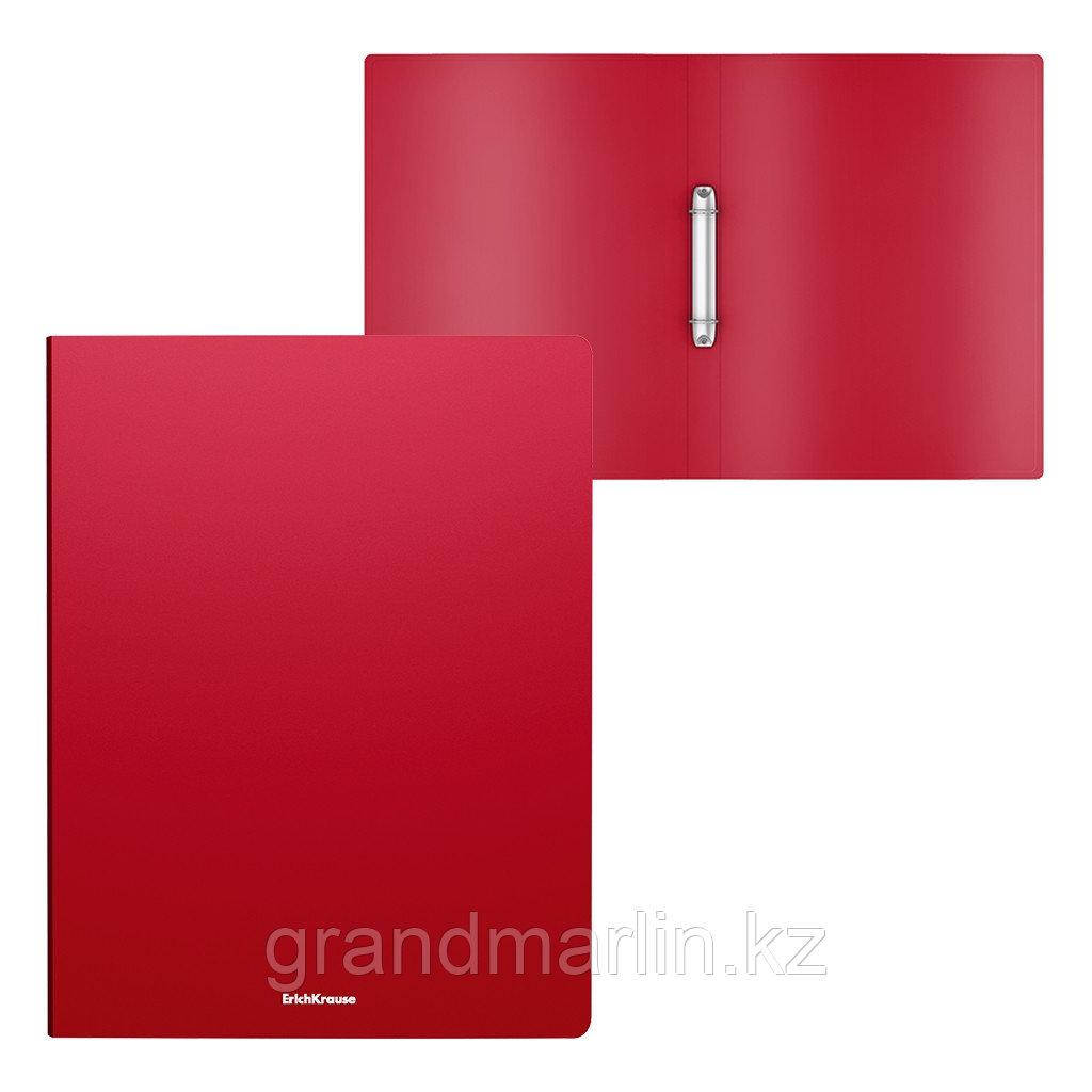 Папка на 2-х кольцах ErichKrause Matt Classic A4, пластиковая, 2,4 см, красный
