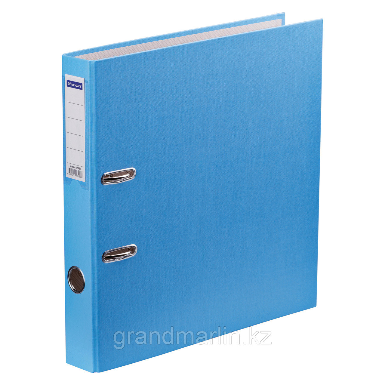 Папка-регистратор OfficeSpace, 5 см, бумвинил, PVC/Paper,  с карманом, голубой