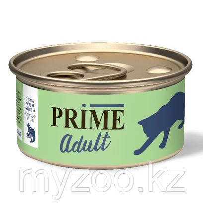 Prime ADULT консервы для кошек тунец с кальмаром в собственном соку, 70гр - фото 1 - id-p107465628