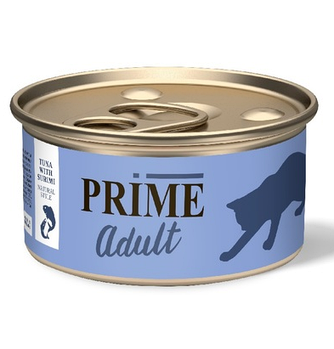 Prime ADULT консервы для кошек тунец с сурими в собственном соку, 70гр