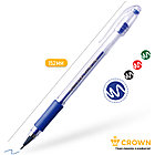 Ручка гелевая Crown "Hi-Jell Grip" синяя, 0,5мм, грип, фото 3
