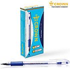 Ручка гелевая Crown "Hi-Jell Grip" синяя, 0,5мм, грип, фото 7