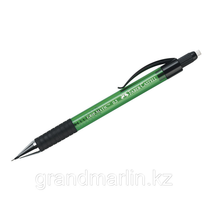 Карандаш механический Faber-Castell "Grip Matic 1375", 0,5мм, с ластиком, автоподача грифеля,зеленый