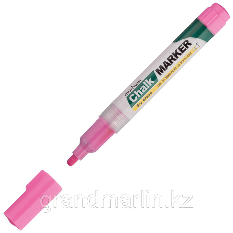Маркер меловой MunHwa "Chalk Marker" розовый, 3мм, спиртовая основа, пакет - фото 1 - id-p107464893