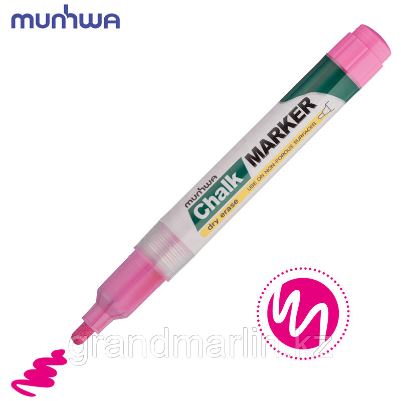 Маркер меловой MunHwa "Chalk Marker" розовый, 3мм, спиртовая основа, пакет - фото 2 - id-p107464893