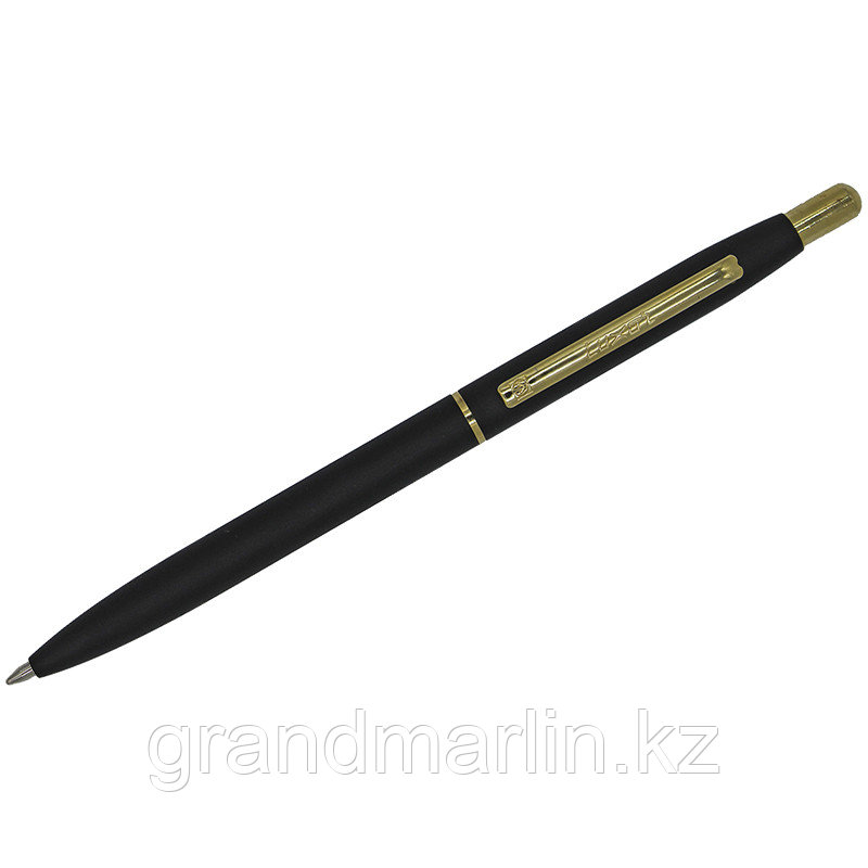 Ручка шариковая Luxor "Sterling" синяя, 1,0мм, корпус черный/золото, кнопочный механизм - фото 1 - id-p107465284