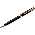 Ручка шариковая Parker "Sonnet Matte Black GT" черная, 1,0мм, поворот., подар. уп., фото 2