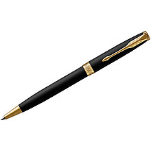 Ручка шариковая Parker "Sonnet Matte Black GT" черная, 1,0мм, поворот., подар. уп.