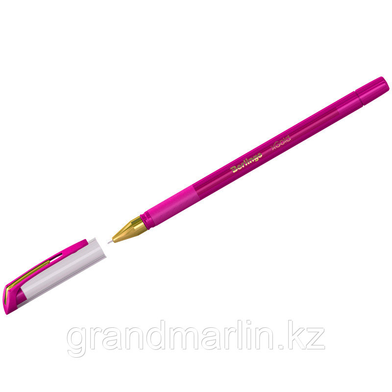 Ручка шариковая Berlingo "xGold" розовая, 0,7мм, игольчатый стержень, грип - фото 1 - id-p107465219