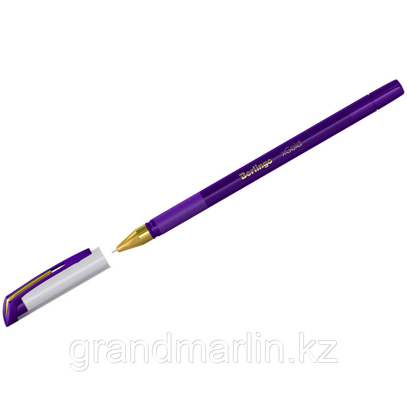 Ручка шариковая Berlingo "xGold" фиолетовая, 0,7мм, игольчатый стержень, грип - фото 2 - id-p107465220
