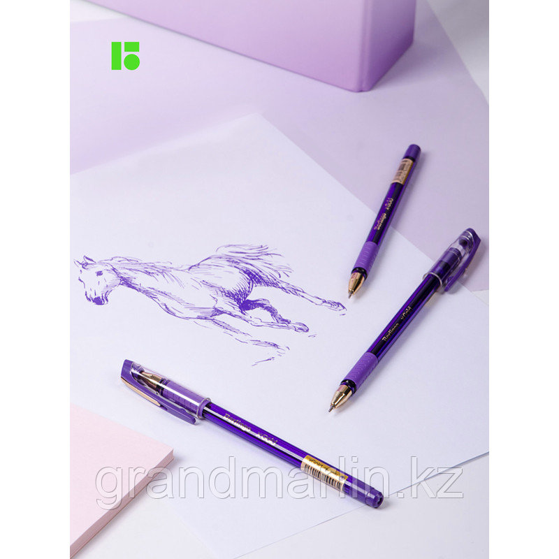 Ручка шариковая Berlingo "xGold" фиолетовая, 0,7мм, игольчатый стержень, грип - фото 10 - id-p107465220