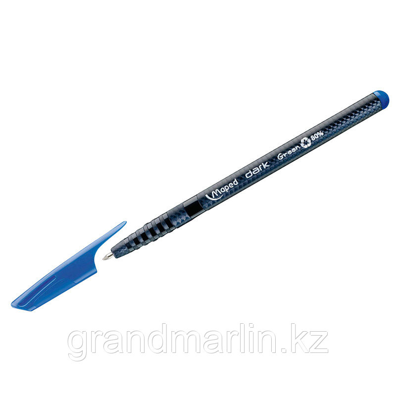 Ручка шариковая Maped "Green Dark" синяя, 1,0мм, трехгран.