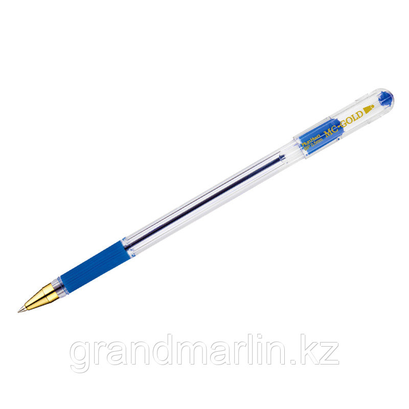 Ручка шариковая MunHwa "MC Gold" синяя, 0,5мм, грип, штрих-код - фото 1 - id-p107465299
