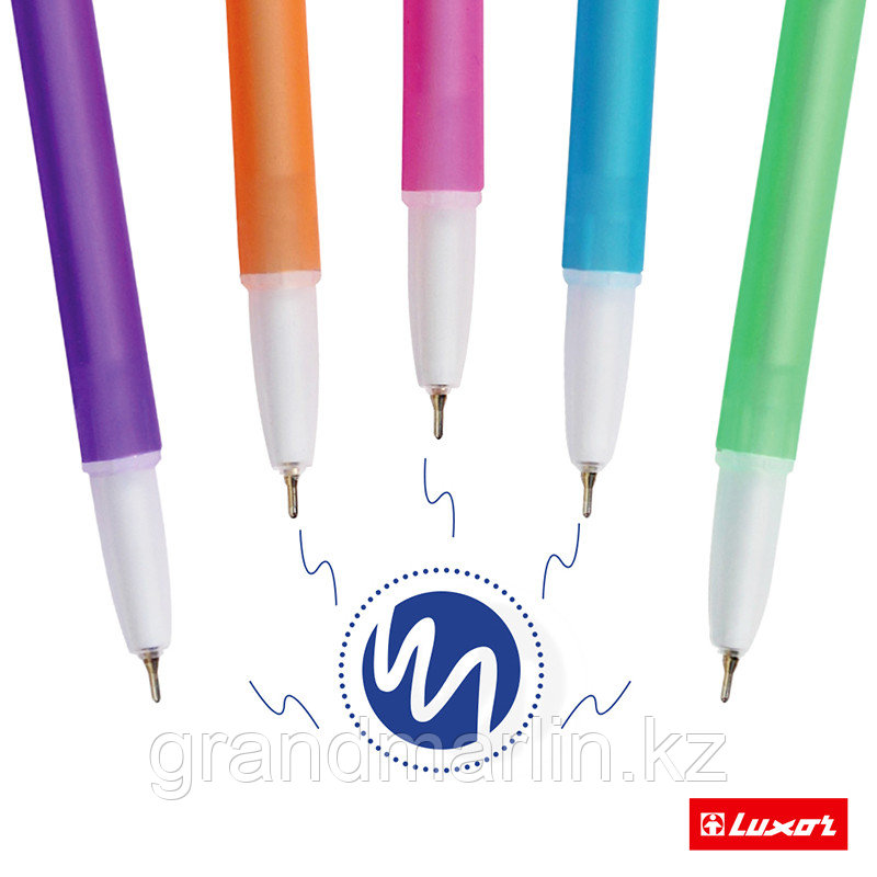 Ручка шариковая Luxor "Super 1" чернила синие, пишущий узел 0,6, цвет корпуса микс - фото 4 - id-p107464688