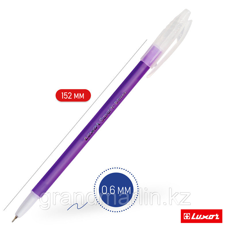 Ручка шариковая Luxor "Super 1" чернила синие, пишущий узел 0,6, цвет корпуса микс - фото 5 - id-p107464688