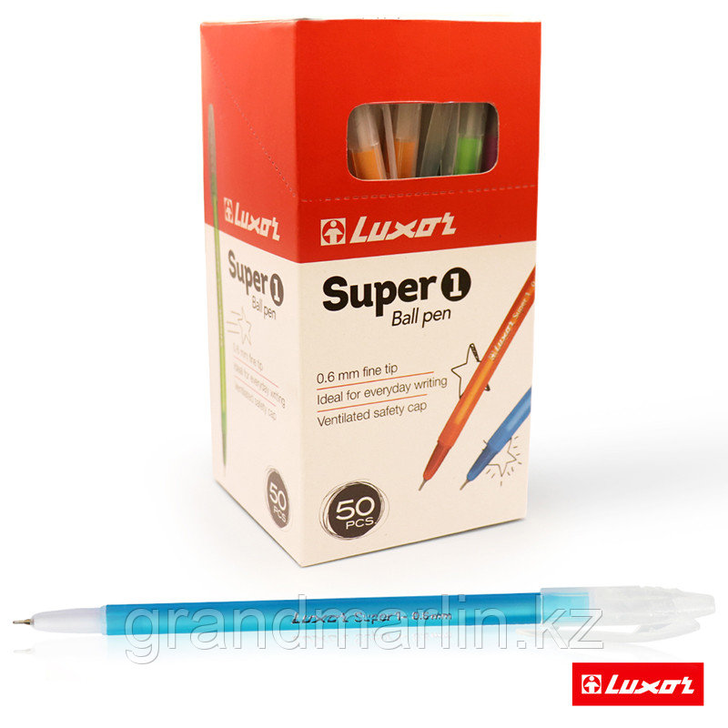 Ручка шариковая Luxor "Super 1" чернила синие, пишущий узел 0,6, цвет корпуса микс - фото 8 - id-p107464688