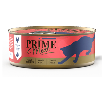 Prime Meat консервы для кошек курица с креветкой филе в желе,100гр