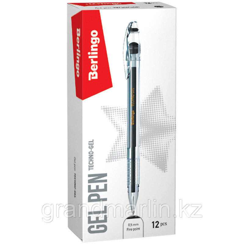 Ручка гелевая Berlingo "Techno-Gel" черная, 0,5мм - фото 2 - id-p105276998