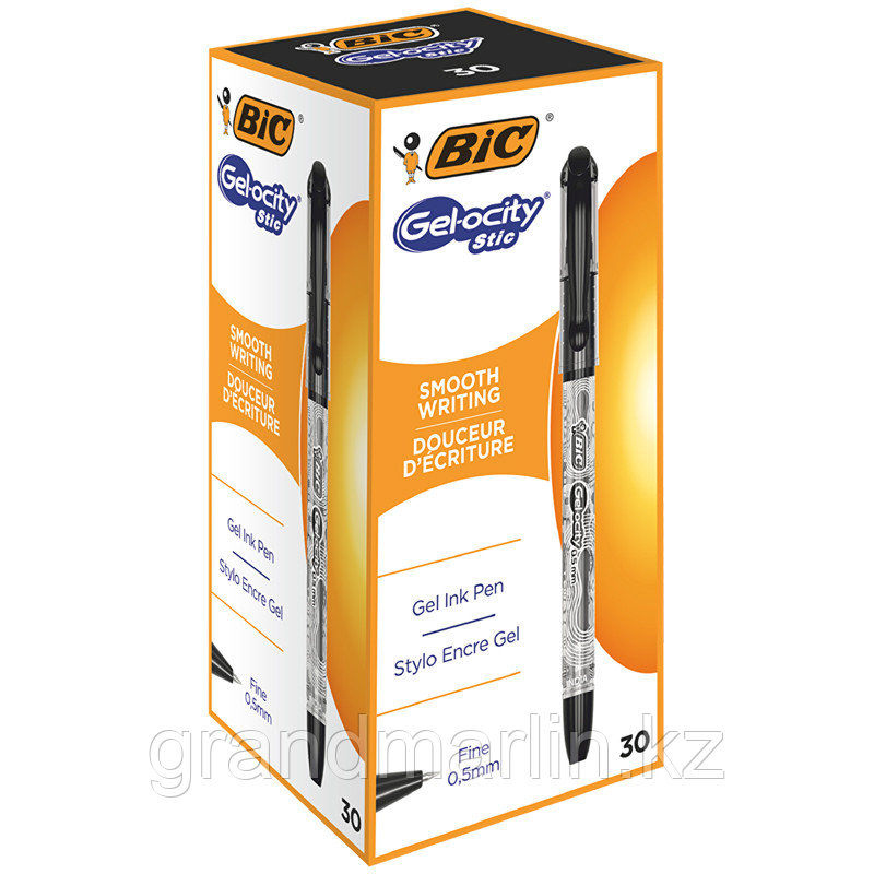 Ручка гелевая Bic "Gelocity Stic", черный, 0,5мм, грип - фото 3 - id-p105277001