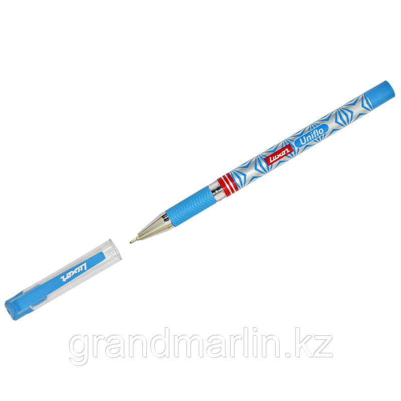 Ручка шариковая Luxor "Uniflo" синяя, 0,7мм, грип, фото 1