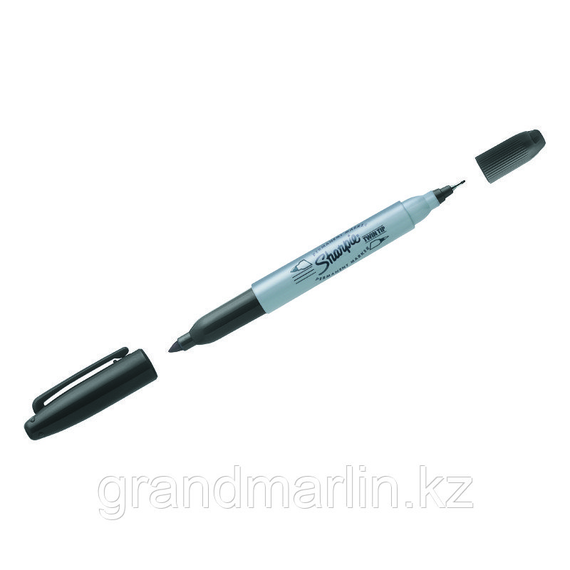 Маркер перманентный двухсторонний Sharpie "Twin Tip" черный, пулевидный, 0,3-1мм, фото 1